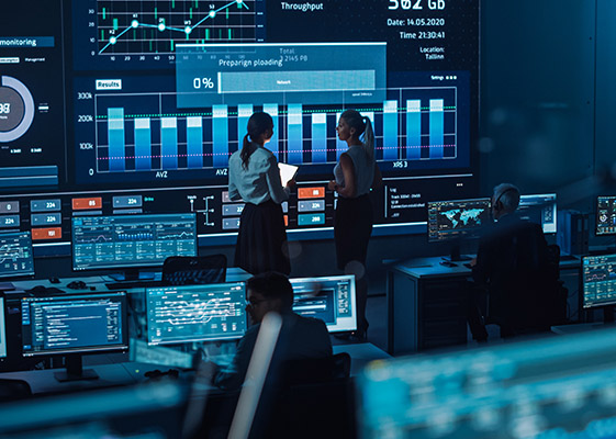 IT experts working in secure operations center